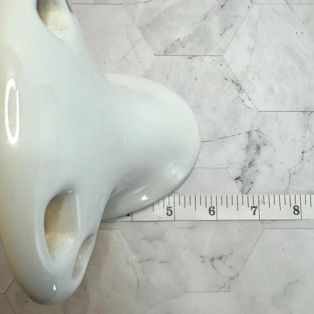 Vintage White Ceramic Toothbrush and Cup Holder Porcelain Wall Mount Restoration